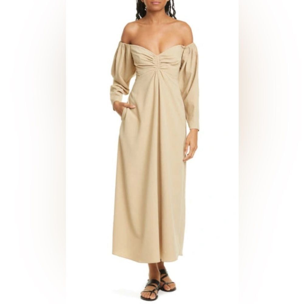 A.L.C. Calley Off the Shoulder Long Sleeve Maxi Dress